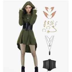 Elf Medieval Fairy Archer Costume Set Adult Size Medium