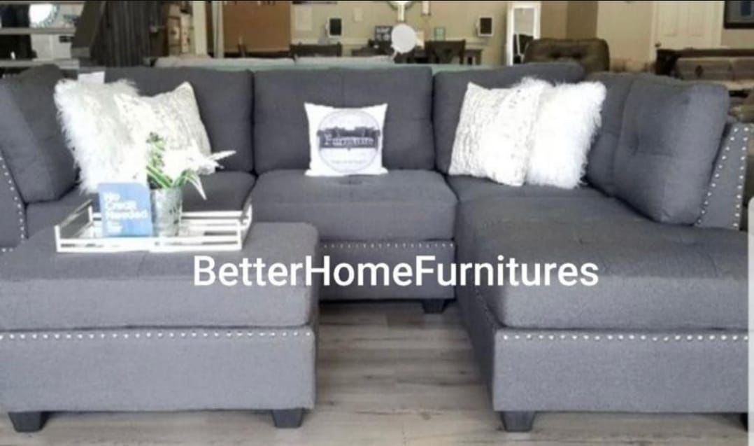 Brand new sectional With Ottoman - 0 interest Finance available- shop now pay later- NO CREDIT NEEDED.