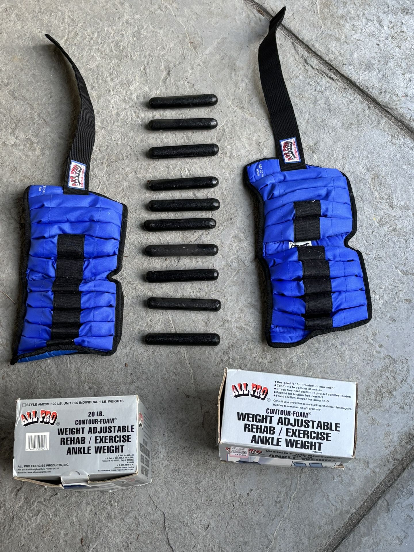 All Pro Adjustable 20 lb Ankle Weights - 2 Sets