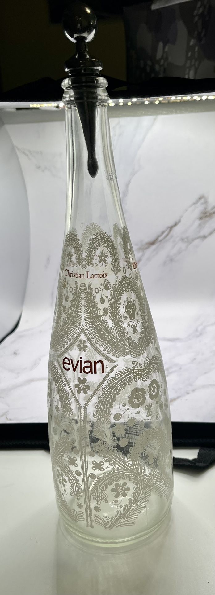 Vintage 2008 EVIAN Christian LaCroix Snowflake Bottle 750mL France