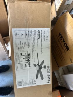 52” Ceiling Fan w/ Light & Remote – Modern Natural Iron