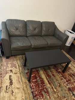 Leather Couch With Coffee Table