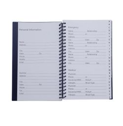 Pen+Gear Contact Book, Etched Poly Cover, Dark Navy Color, 128 Pages, 5.31  in x 8 in