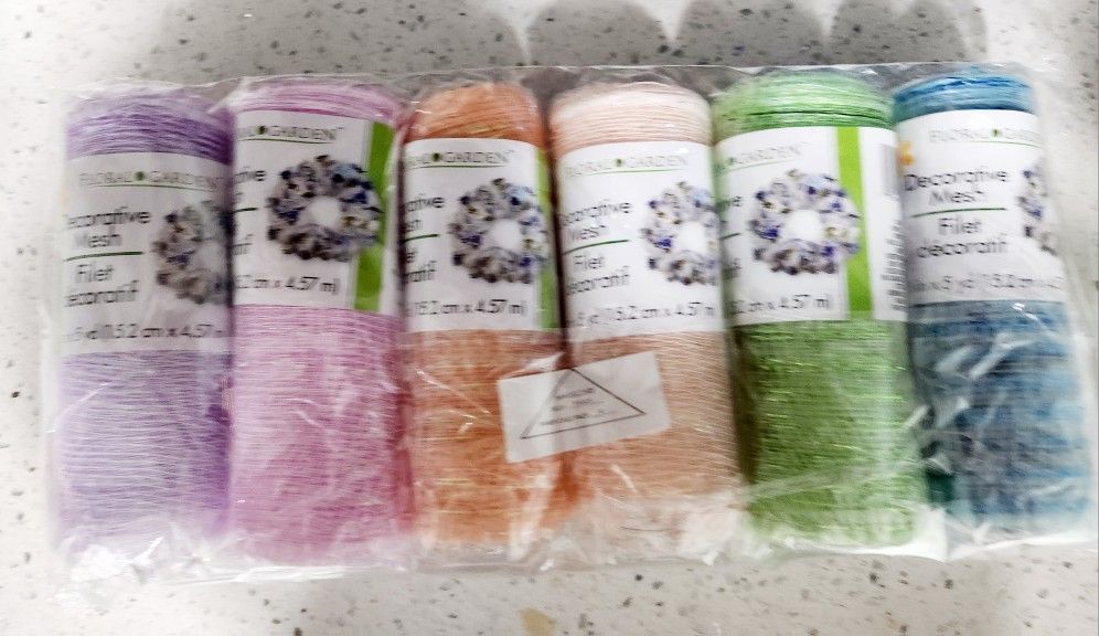 NEW Pack Of 6 Deco Mesh Rolls For Spring