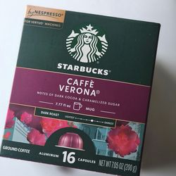 Starbucks 16 pods for vertuo machine Nespresso. Caffe Verona Dark roast.