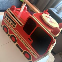 FAO SCHWARZ WOODEN FIRE TRUCK