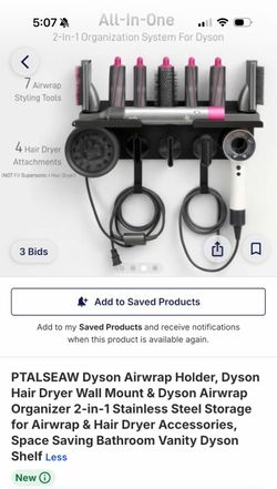 Dyson Airwrap & Hair Dryer Wall Mount Organizer