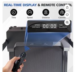 Walking Pad Treadmill with Handle Bar and Adjustable Incline, Compact Portable Treadmills for Home Office, 0.6-3.8 MPH Remote Speed Control