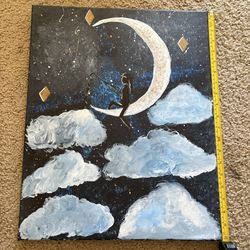 Girl On The Moon Painting