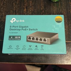 TP-Link TL-SG1005P, 5 Port Gigabit PoE Switch, 4 PoE+ Ports @65W, Desktop, Plug & Play, Sturdy Metal w/ Shielded Ports, Fanless, QoS & IGMP Snooping,b