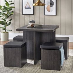 Dinning Table Set 4 Chairs With Storage