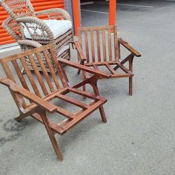 Wood frame chairs, frames only