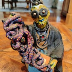 Peculiarium Folk Art Steampunk Sculpture  Mike Wellins Rare