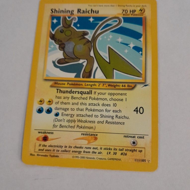 shining raichu pokemon card #111 EXTENDED ART your opponent takes 2 Prize cards. Shining Raichu 111/105 Neo Destiny