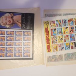 Collectible Stamps From The 1980s Or 1990s Marylin Monroe, Dinosaurs, Comic Strips