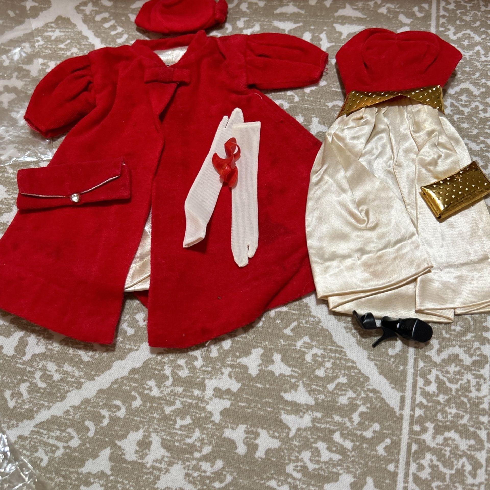 Silken flame number 977 vintage Barbie outfit and number 939 red flare vintage Barbie outfit