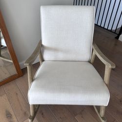 Joanna Ivory Linen Rocking Chair