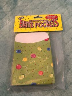 TNT Brite Pockets 25 Count Repositionable Library Pockets