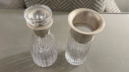 Crystal whiskey decanter from Atlantis silver top