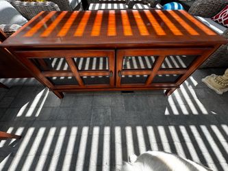 Solid Wood Display Cabinet / Sideboard with Glass Doors