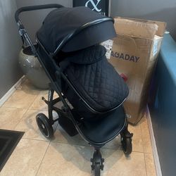Brand New Hagaday Baby Stroller, 2-in-1 Reversible Toddler Seat with Lie-Flat Mode, Foldable Infant Stroller with Canopy, 