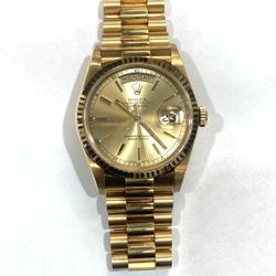 18 Karat Yellow Gold Rolex 36 mm President
