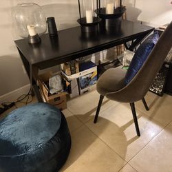 Crate & Barrel Spotlight Ebony X-Leg Desk 58"