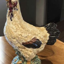 Handpainted Ceramic Chicken Hen Rooster