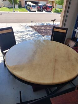 Marble dining table 51.5"+ 2 chairs