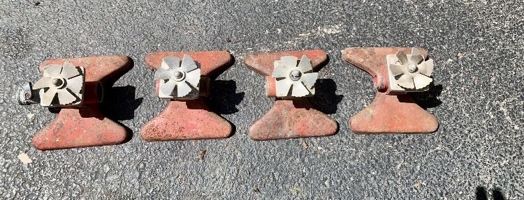 Set Of 4 Vintage Square Metal Lawn Sprinklers