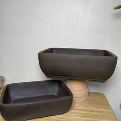 Rectangular Ceramic Bonsai Pots-Unglazed Ceramic Bonsai Planters-Bonsai Vases(L.$35,M.$25)
