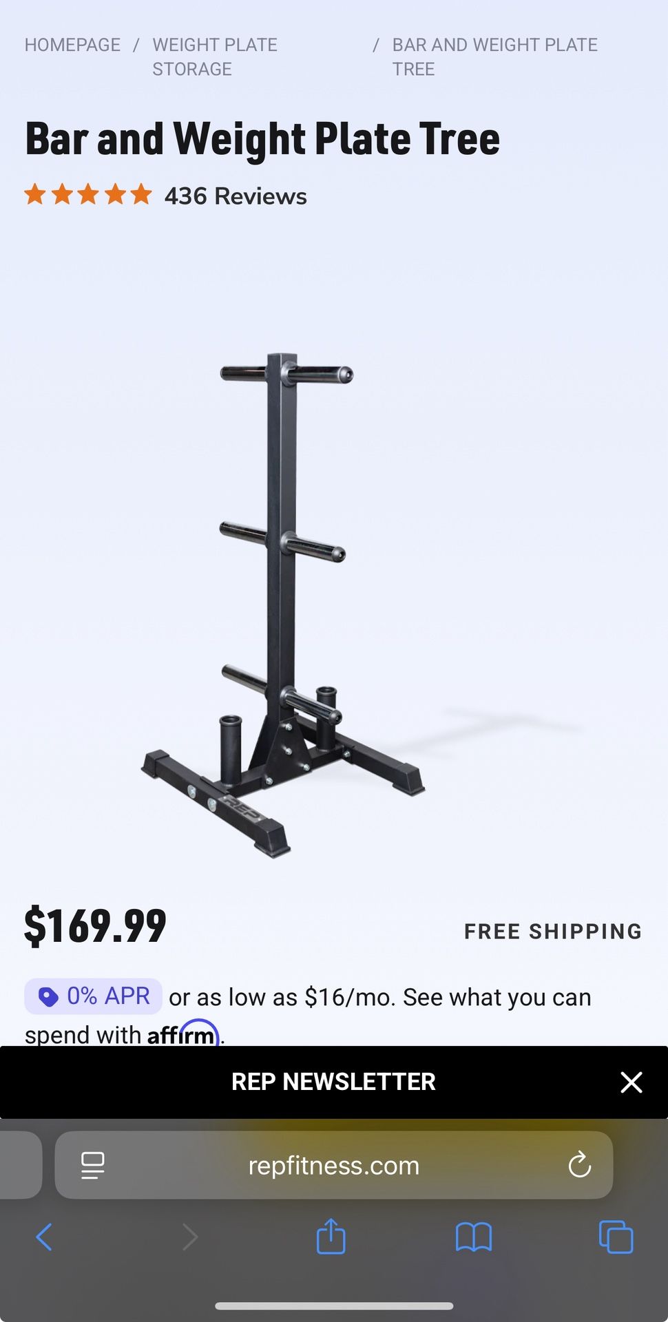 REP Barbell And Weight Tree