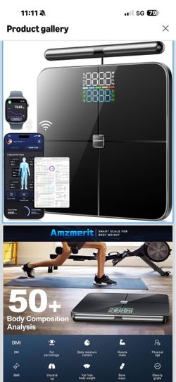 New in box! Smart Scale for Body Weight with Handle, Body Composition Analyzer 8-Electrode Highly Accurate Rechargeable Digital Bathroom Scale for Wei