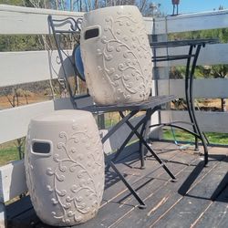 Two Garden Stools Ceramic