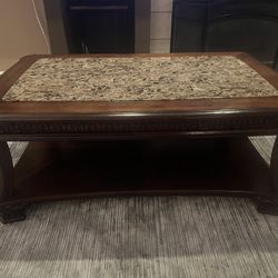coffee table and two end tables