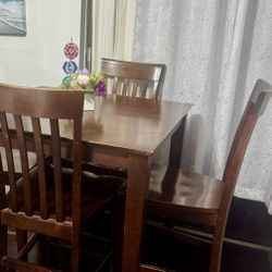 Solid Wood Dining Table With Chairs