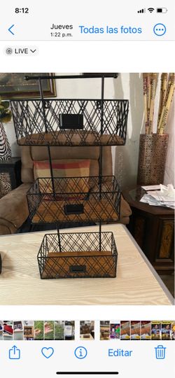 3-Tier Black Wire Basket Organizer Stand