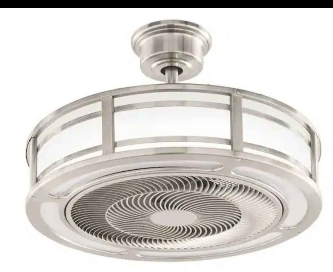 Brett III Luxury Ceiling Fan LED Remote Solid Nickel