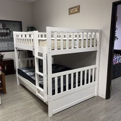 White Or Espresso Full Over Full Bunk Bed