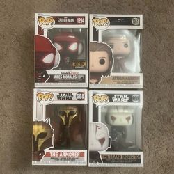 Funko Pops – Miles Morales Hot Topic Exclusive + Marvel & Star Wars (Mint in Box)
