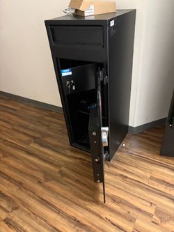 Large Black Steel Floor Safe with Deposit Slot