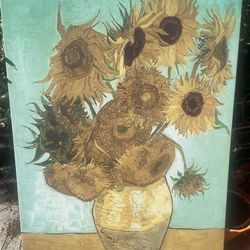 Large 40x27 Van Gogh Sunflowers Canvas Wall Art Print