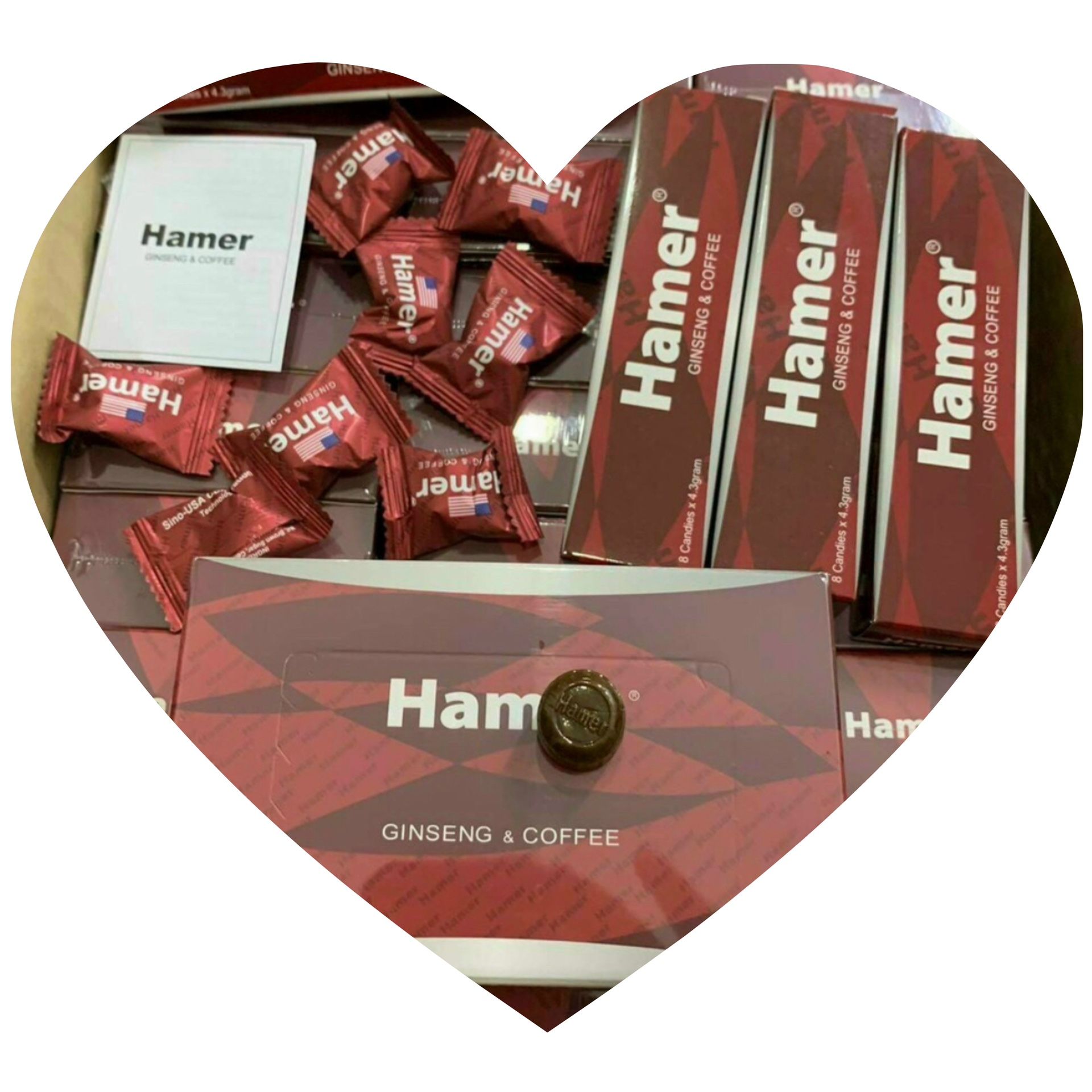 Hamer coffee ginseng Candy Box Of 32 (Pcs)