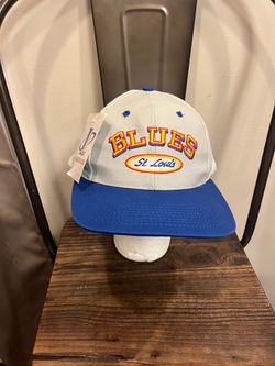 Vintage Logo Athletic St. Louis Blues NHL Hockey Snapback Cap Hat Gray Blue
