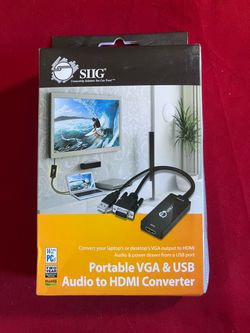 SIIG Portable VGA & USB Audio to HDMI Converter