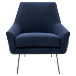 West Elm Lucas Wire Base Chair in Twill Regal Blue