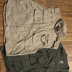 Khaki And Dark Green Fashion Vest