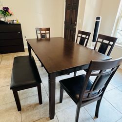 🪑 Millwood Pines 6-Piece Dining Set | Seats 6 | Dark Brown