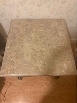Marble iron end table