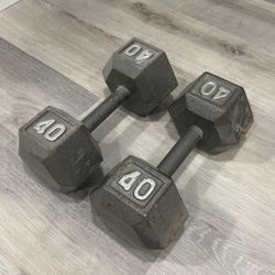 40lb  Metal Hex Dumbell pair 